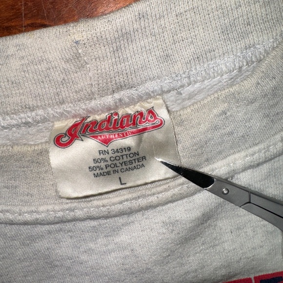 VTG Men’s Cleveland Indians Authentic ‘94 MLB Baseball Gray Sweatshirt L - Picture 3 of 7